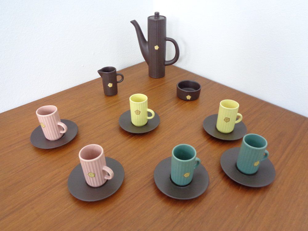 Swedish Syco Mocha Service, 1950s, Set Of 15 photo for sale