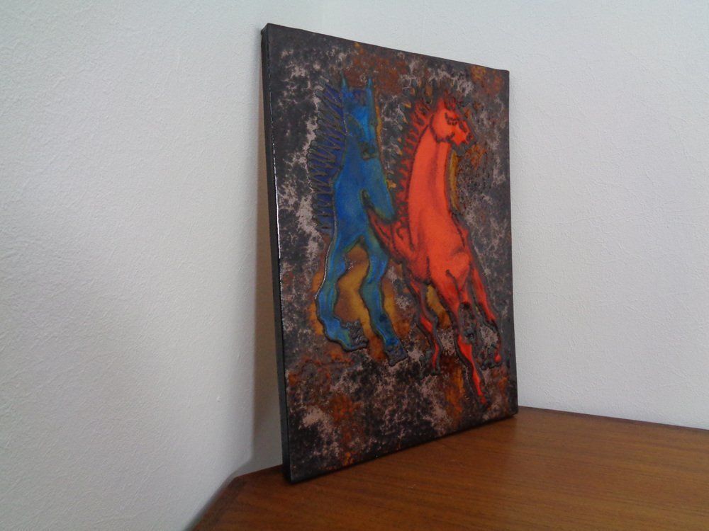 Vintage Ceramic 769 Plaque With Horses From Ruscha, 1970s photo furniture