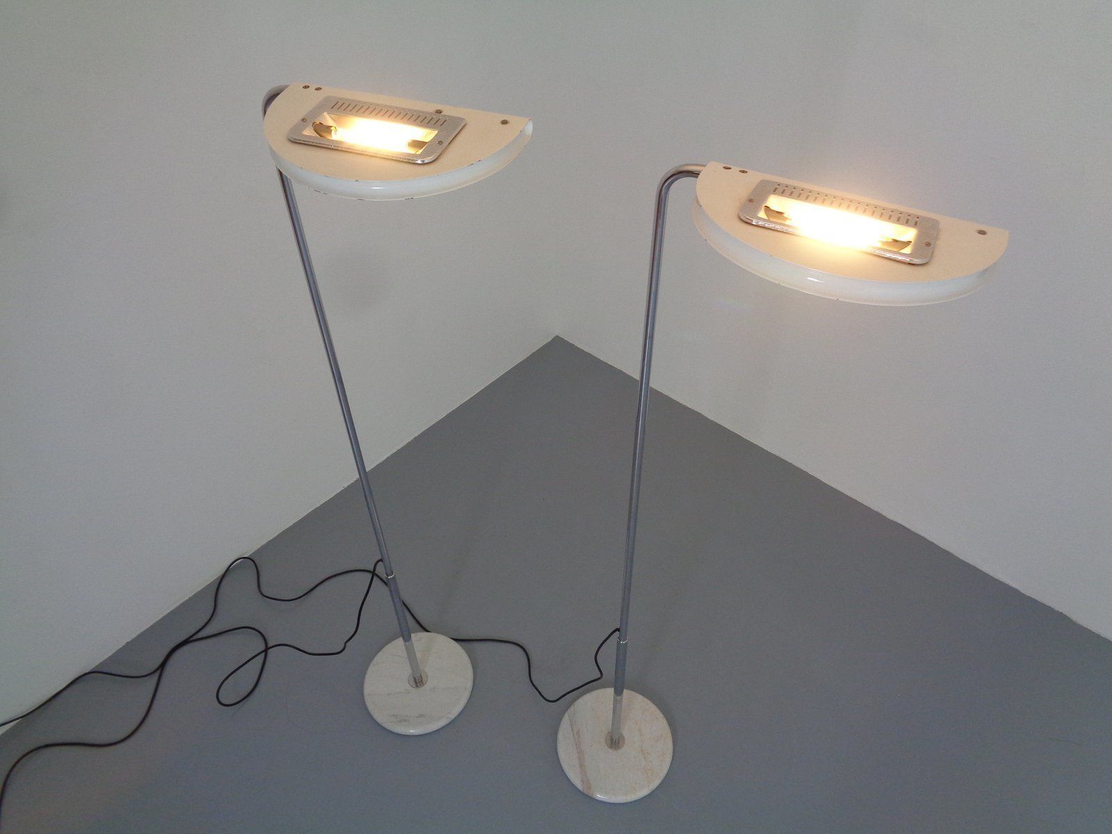 Mezzaluna Floor Lamps By Bruno Gecchelin For Skipper Pollux, 1970s, Set Of 2 photo 1270.0