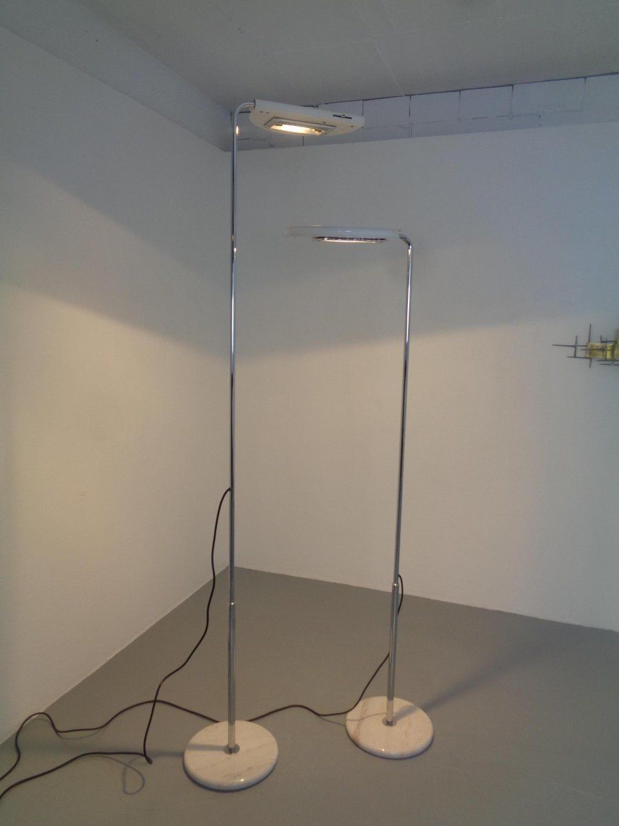 photo for sale Mezzaluna Floor Lamps By Bruno Gecchelin For Skipper Pollux, 1970s, Set Of 2