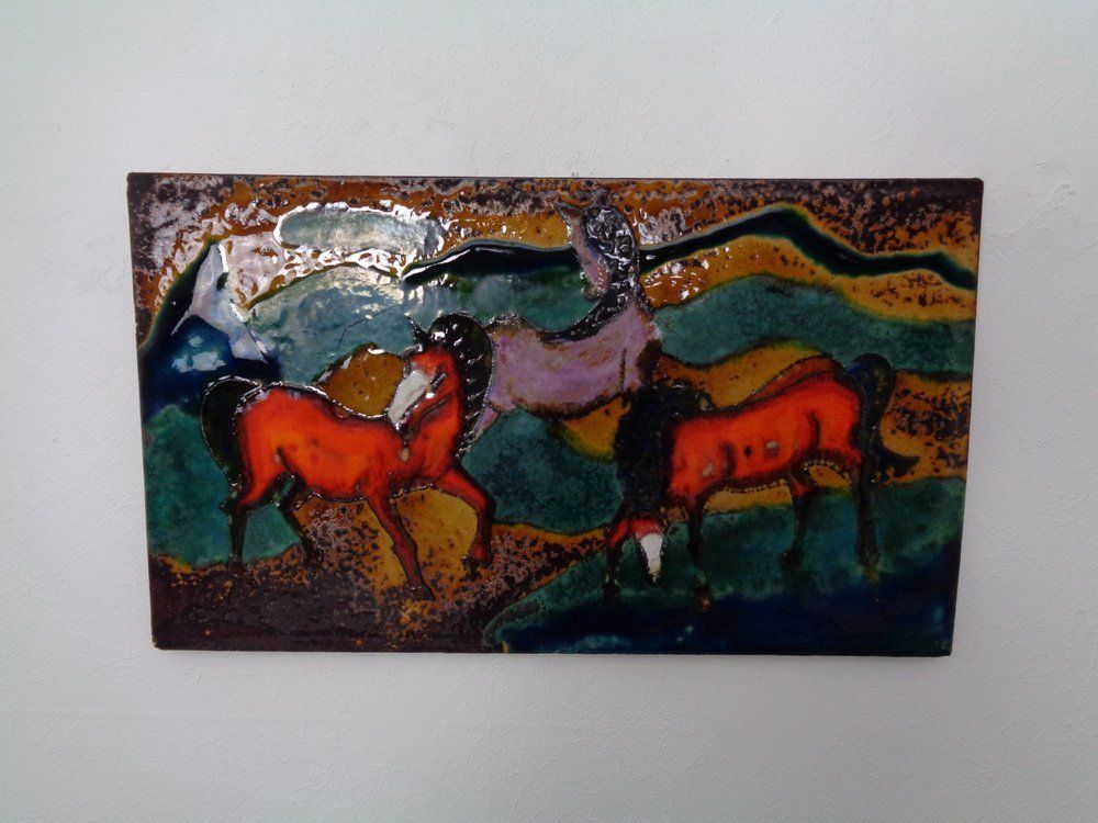 Vintage Ceramic 772 Plate With Horses From Ruscha, 1970s photo furniture