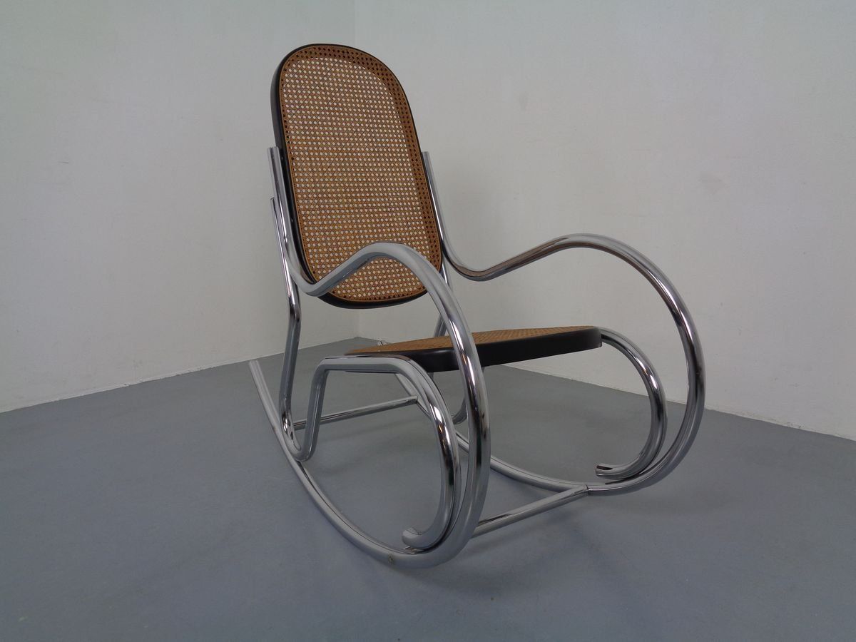 Mid Century Tubular Steel & Mesh Rocking Chair, 1960s photo 657.0