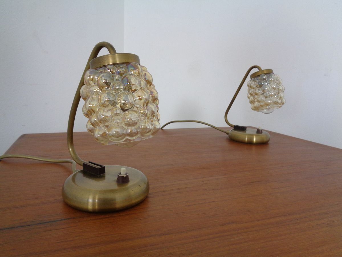 Amber Bubble Table Lamps By Richard Essig For Saku Leuchten, 1960s, Set Of 2 photo furniture