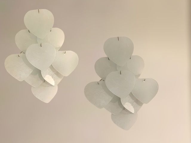 Heart Shaped Glass Sconces Set Of 2 1980’s photo vinterior