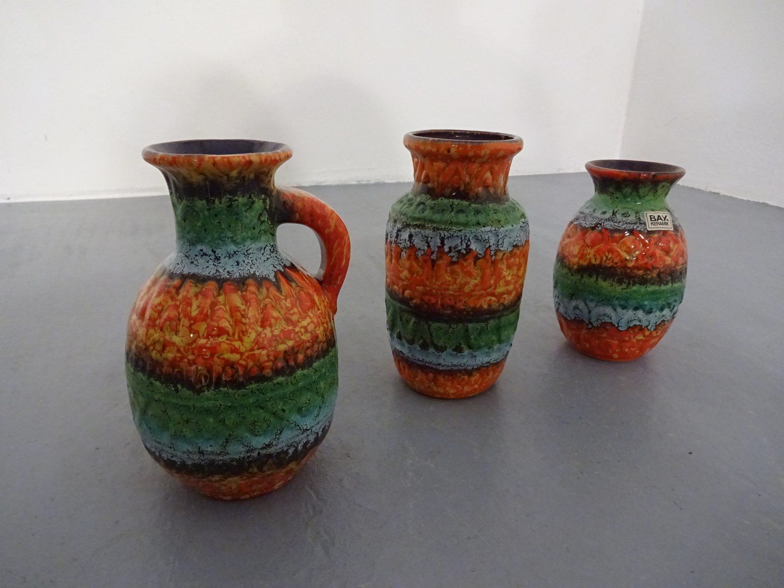 Ceramic Vases By Bodo Mans For Bay Keramik, 1960s, Set Of 3 photo furniture