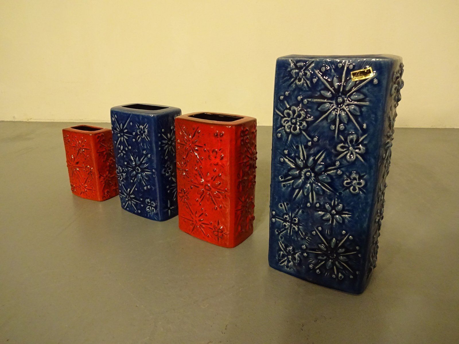 photo buy Kosmos Ceramic Vases From Scheurich, 1960s, Set Of 4