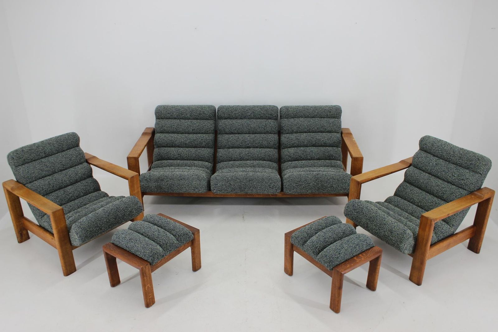 1960s Rare Living Room Oak Set ,Finland photo vintage