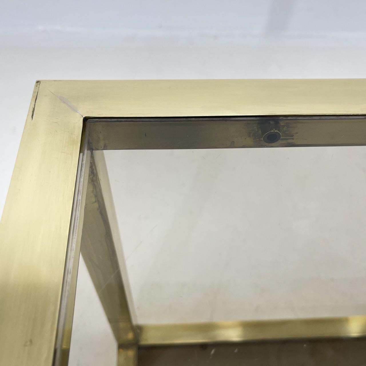 Italian Mid Century Brass And Smoked Glass Table, 1970's photo buy