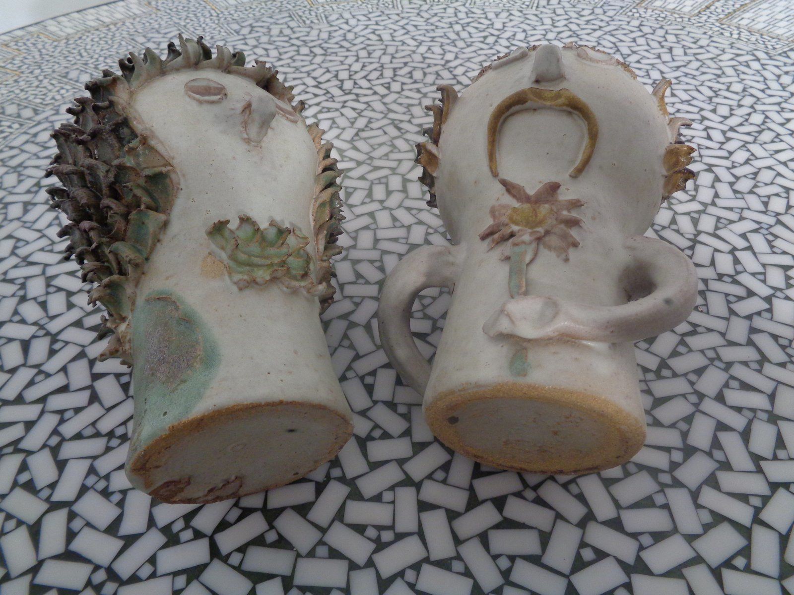 Art Danish Studio Ceramic Woman And Man Vases  1960s  Set Of 2 photo