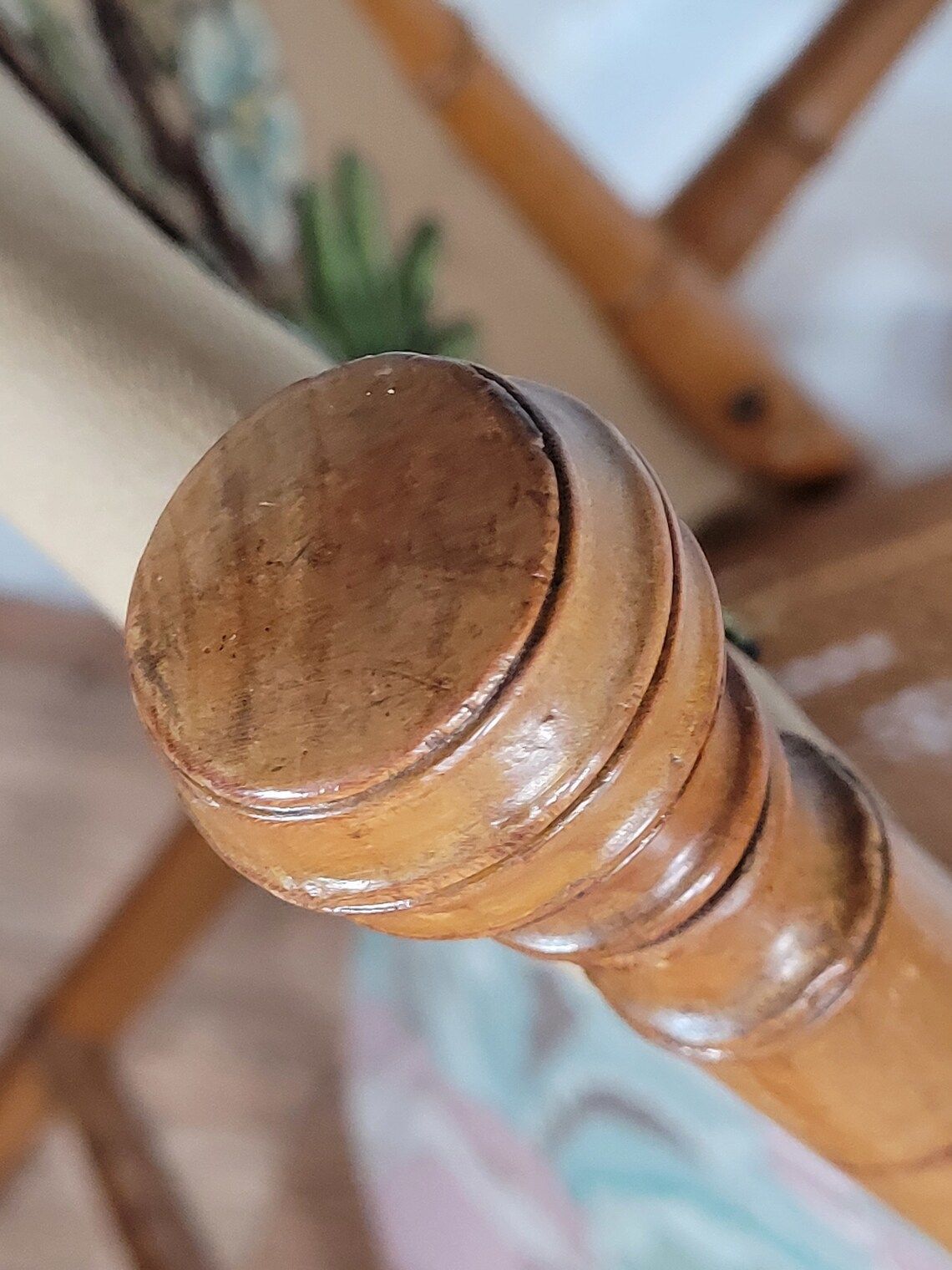 photo for sale Antique Edwardian Bamboo Effect And Rattan Folding Chair