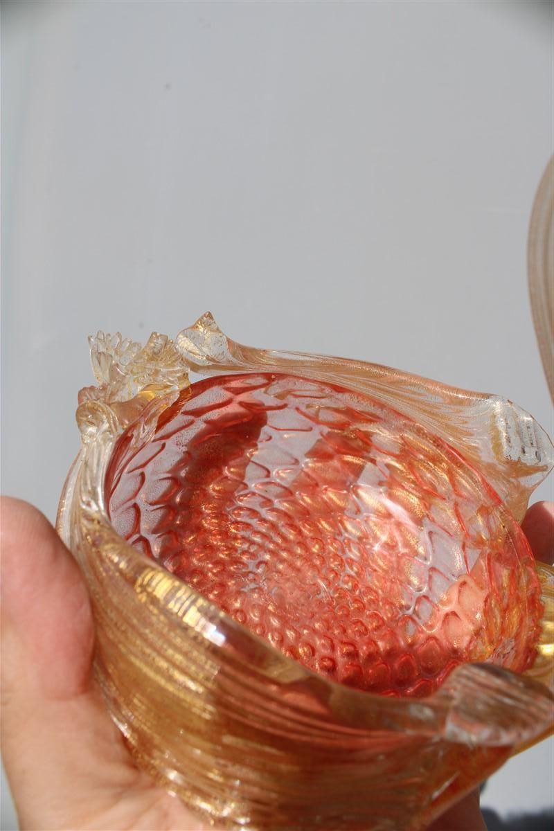 Archimede Seguso 1940s Swan Shaped Murano Glass Bowl With Gold Dust Italian photo Home Decor