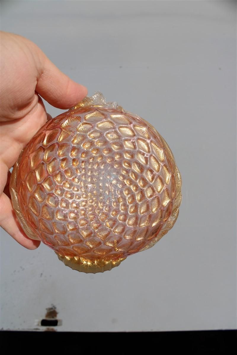 Archimede Seguso 1940s Swan Shaped Murano Glass Bowl With Gold Dust Italian photo vintage
