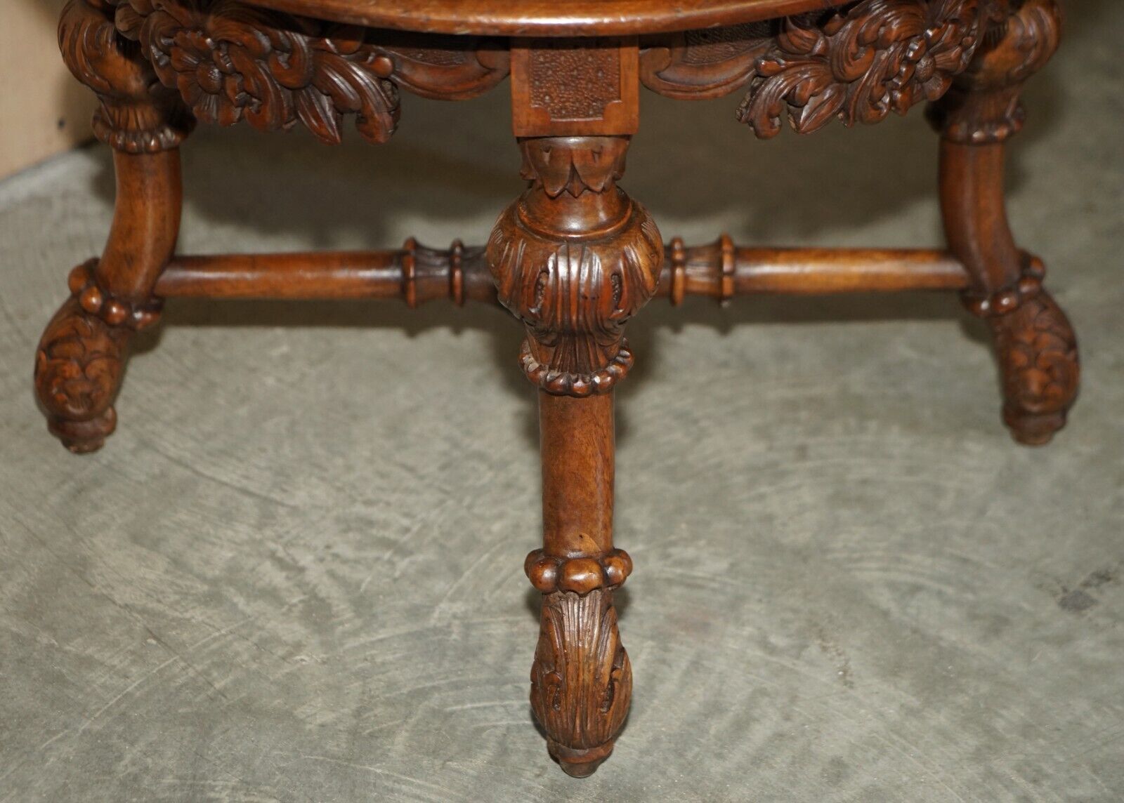 Original 19th Century Andrea Brustolon Style Hand Carved Italian Walnut Armchair photo buy