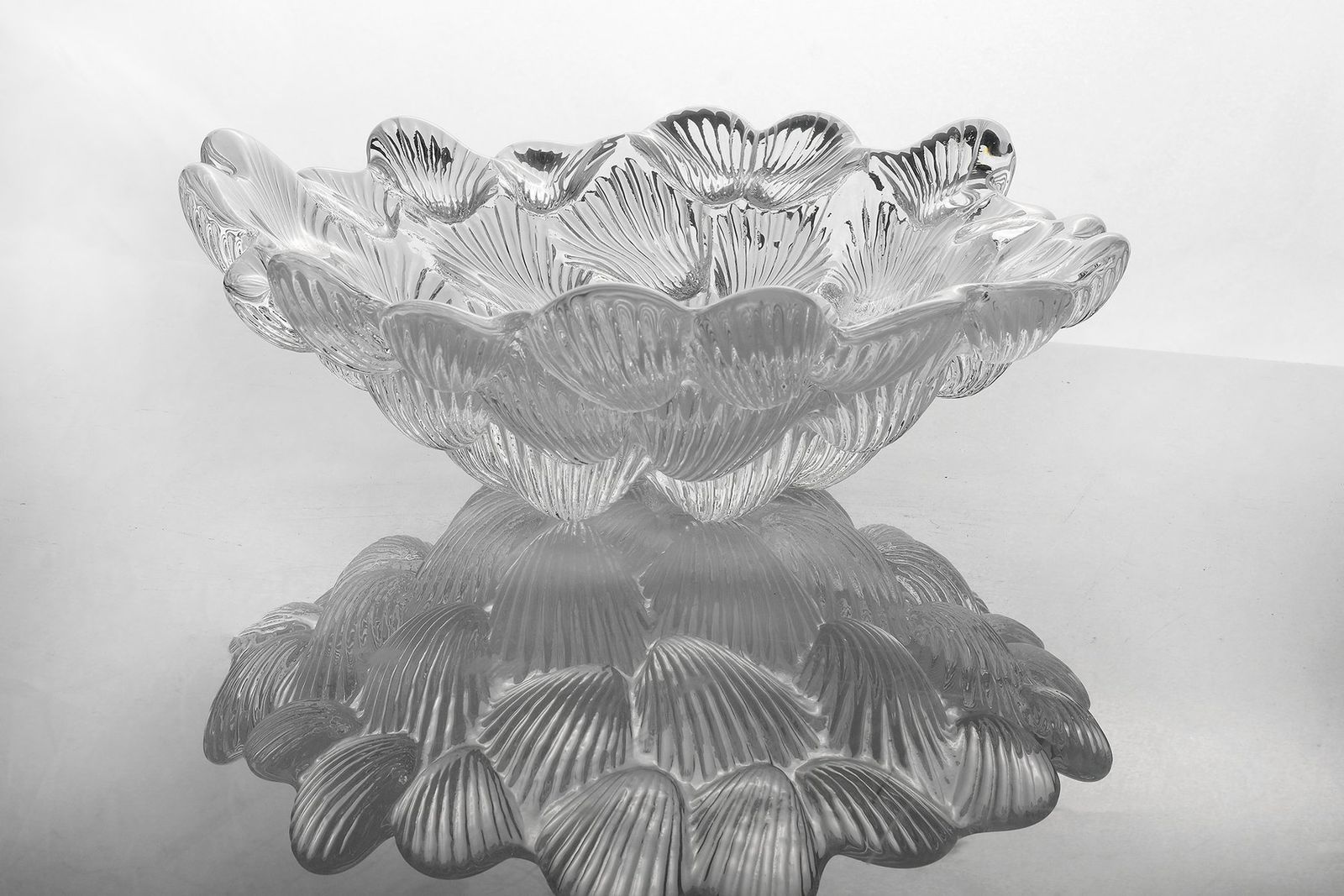 Vintage Crystal Shell Bowl By Per Lutken For Royal Copenhagen, Denmark photo furniture