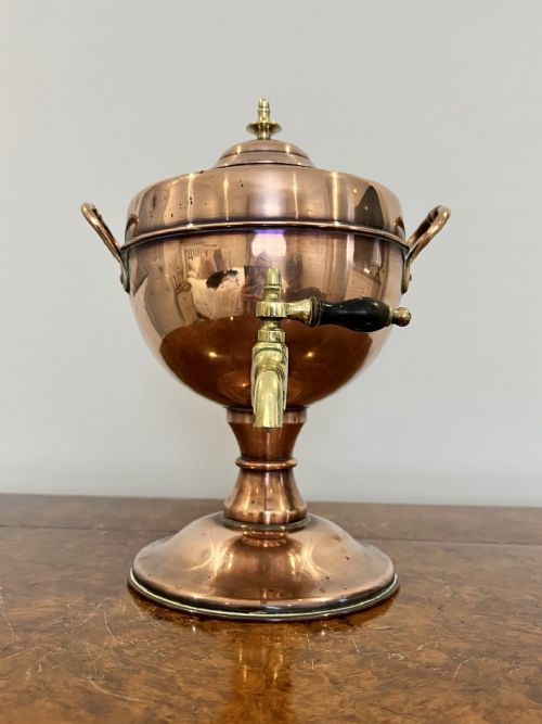 Antique Victorian Quality Copper And Brass Tea Urn photo 395.0