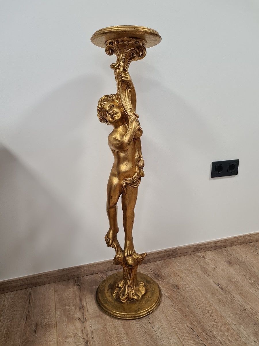 Gold Wooden Pillar With Angel Motif photo buy