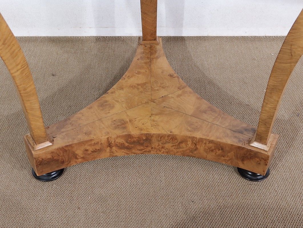 Furniture Pedestal Table In Walnut And Marble, Restoration Period, Early 19th Century photo