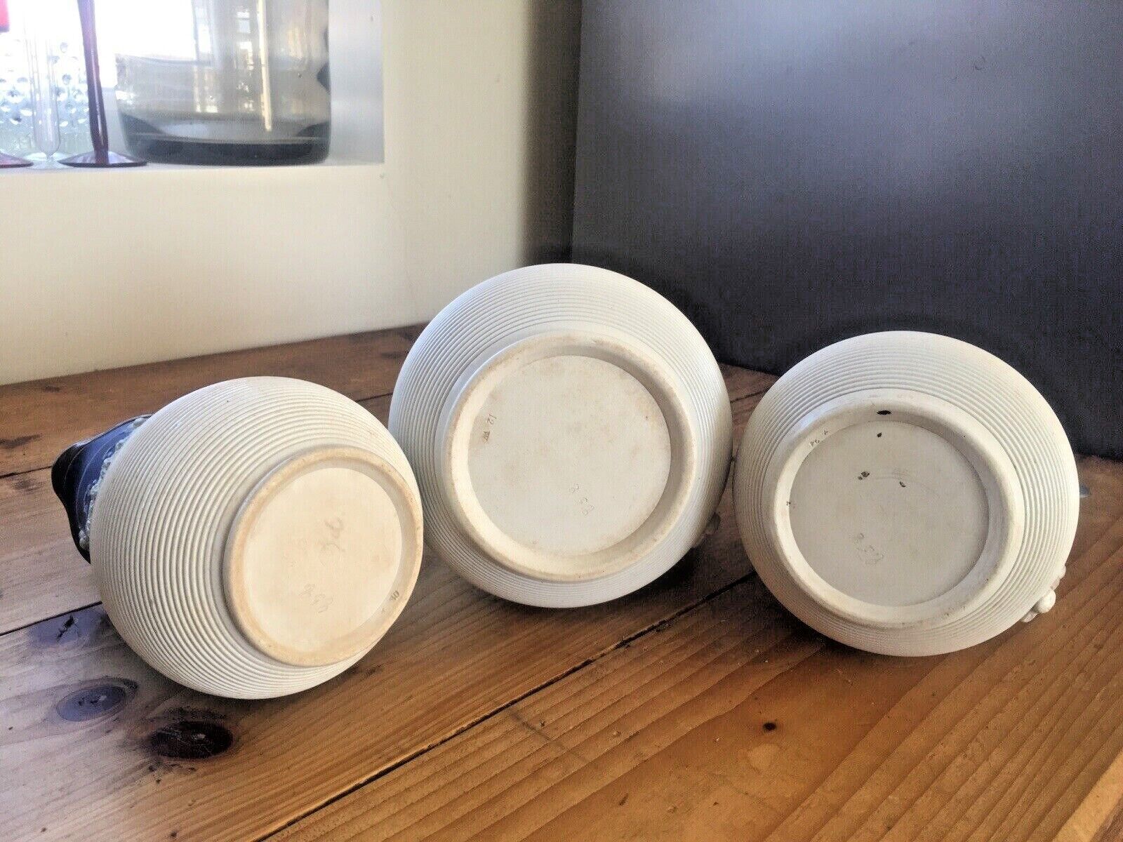 Graduated Set Of Cobalt Jasperware Ribbed Lion Pewter Water Jugs Dudson Wedgwood photo buy