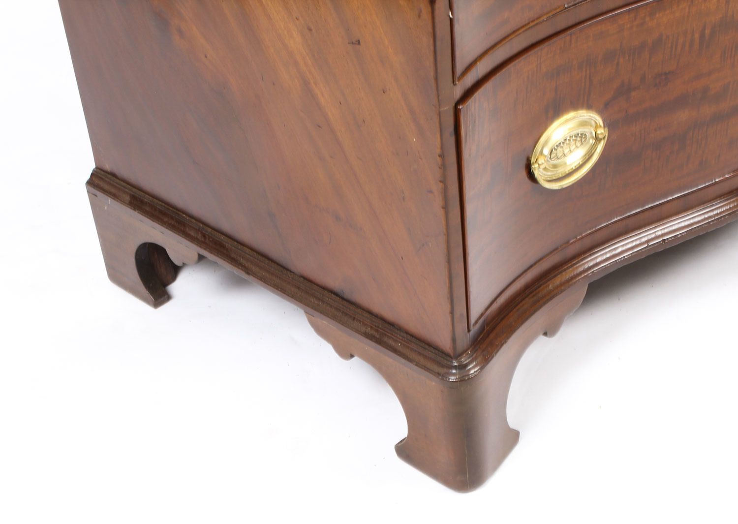 photo buy Antique George III Serpentine Flame Mahogany Chest Drawers  18th Century