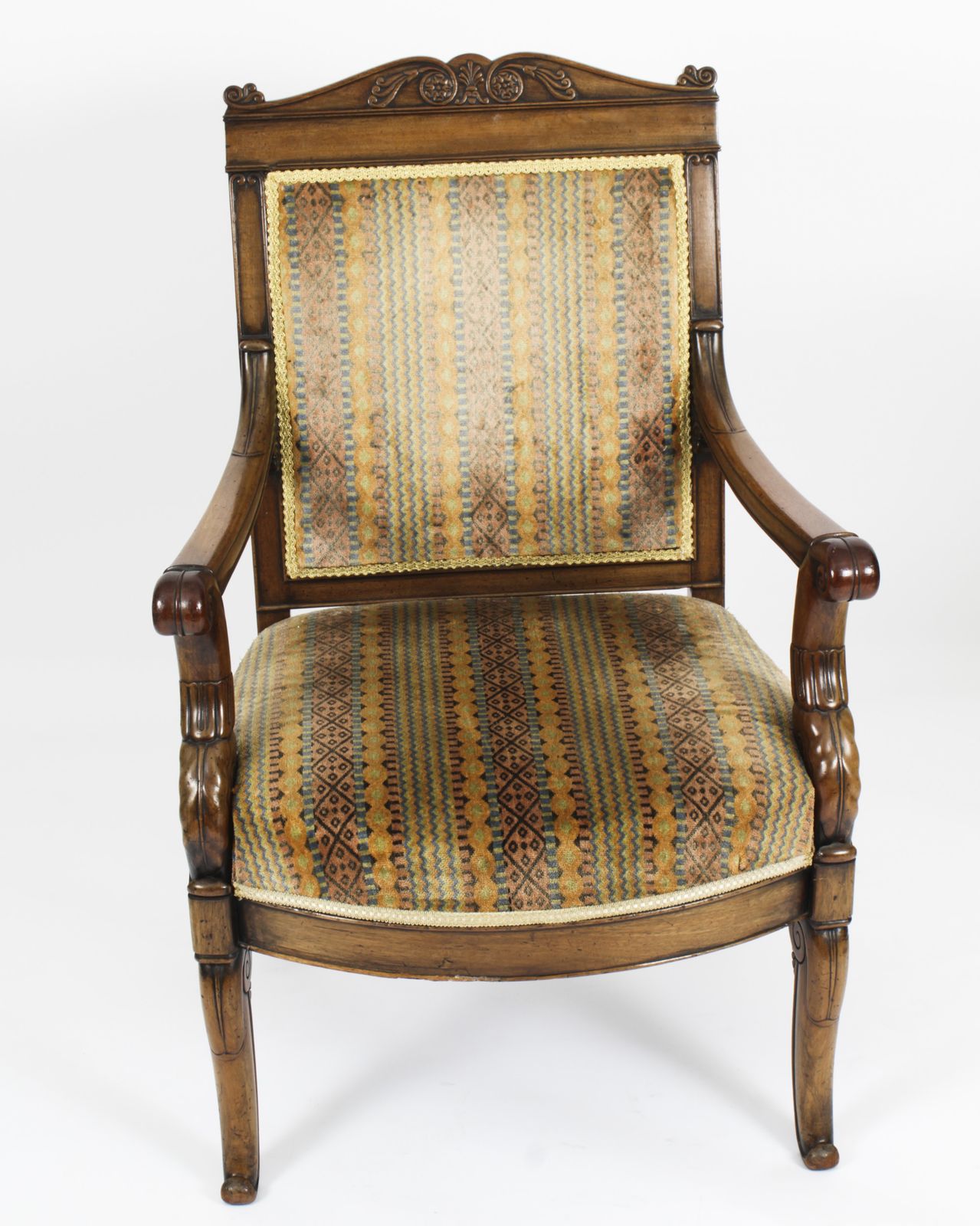 Antique Pair French Empire Armchair Fauteuils C.1880 19th C photo Furniture