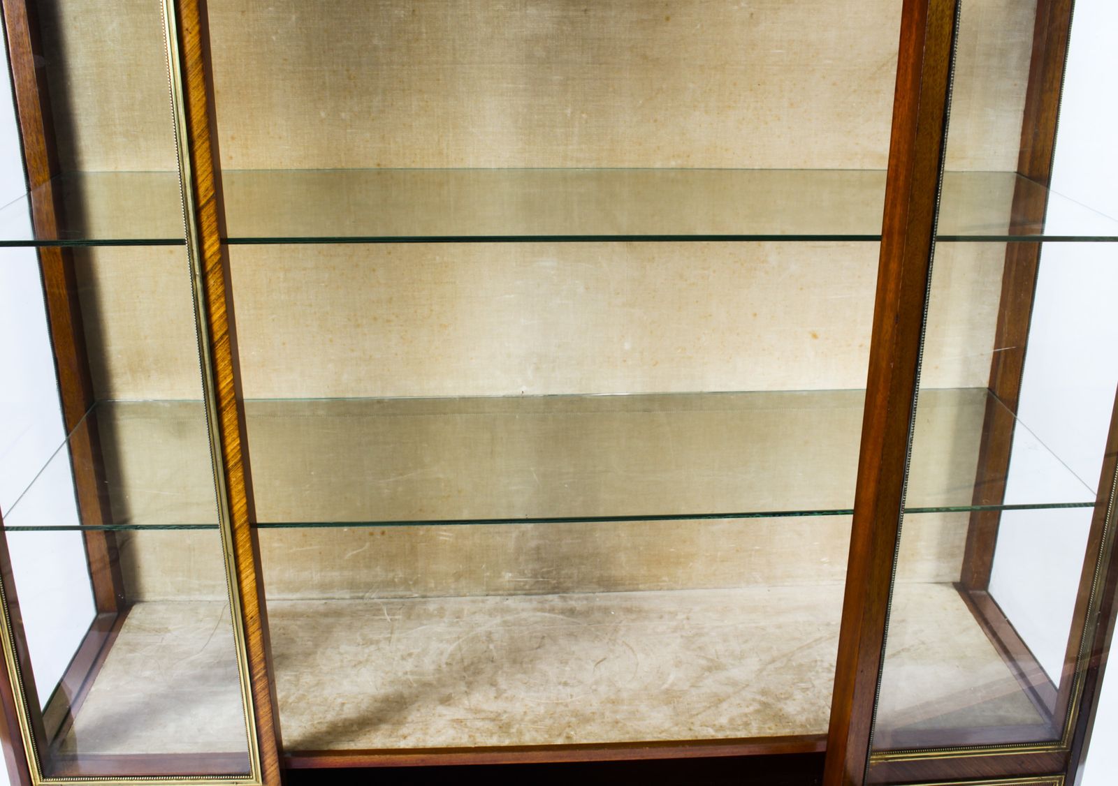 photo buy Antique French Kingwood Parquetry Ormolu Mounted Vitrine Cabinet 19th C