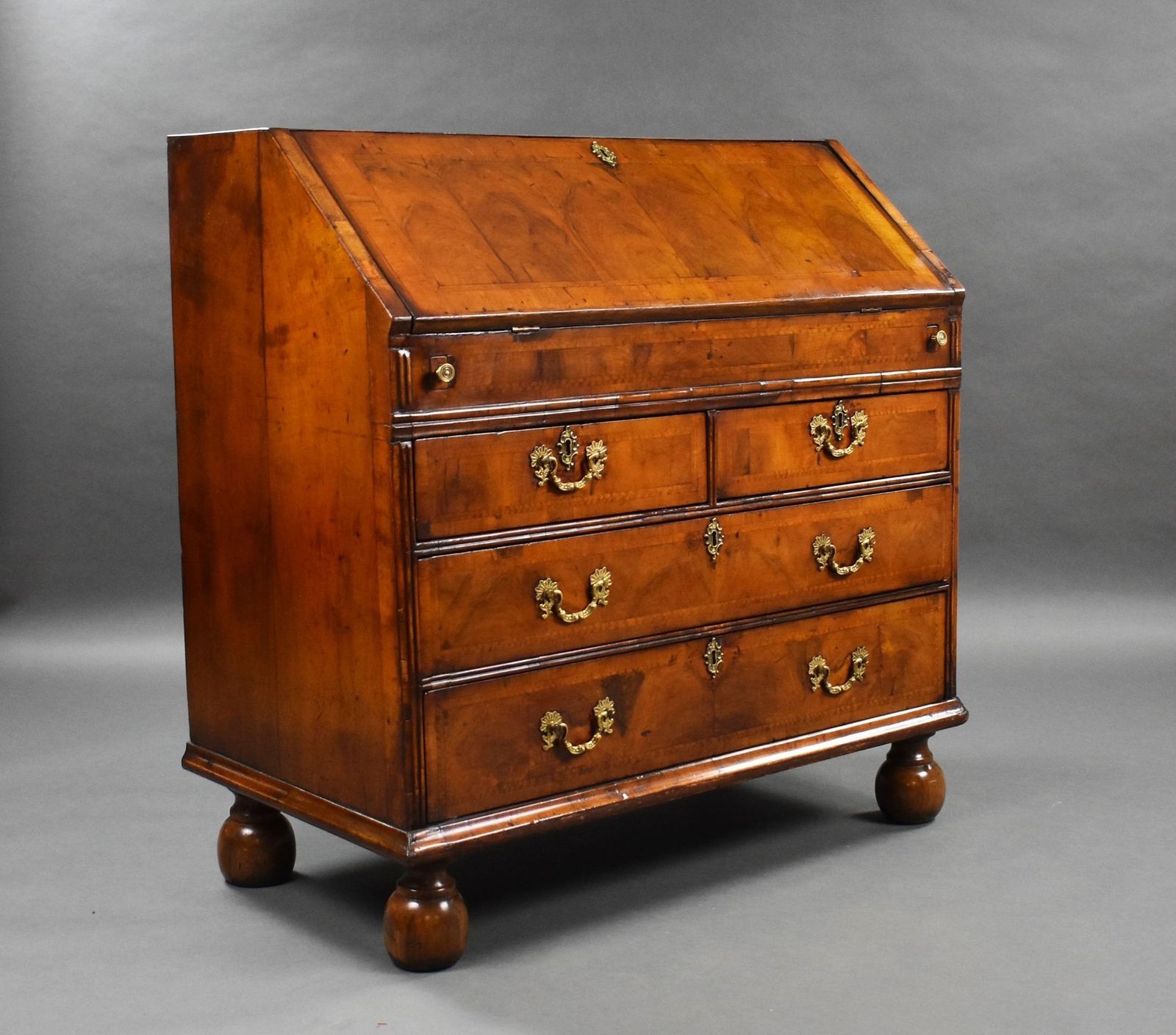 George I Walnut Bureau, 1700s, Antique