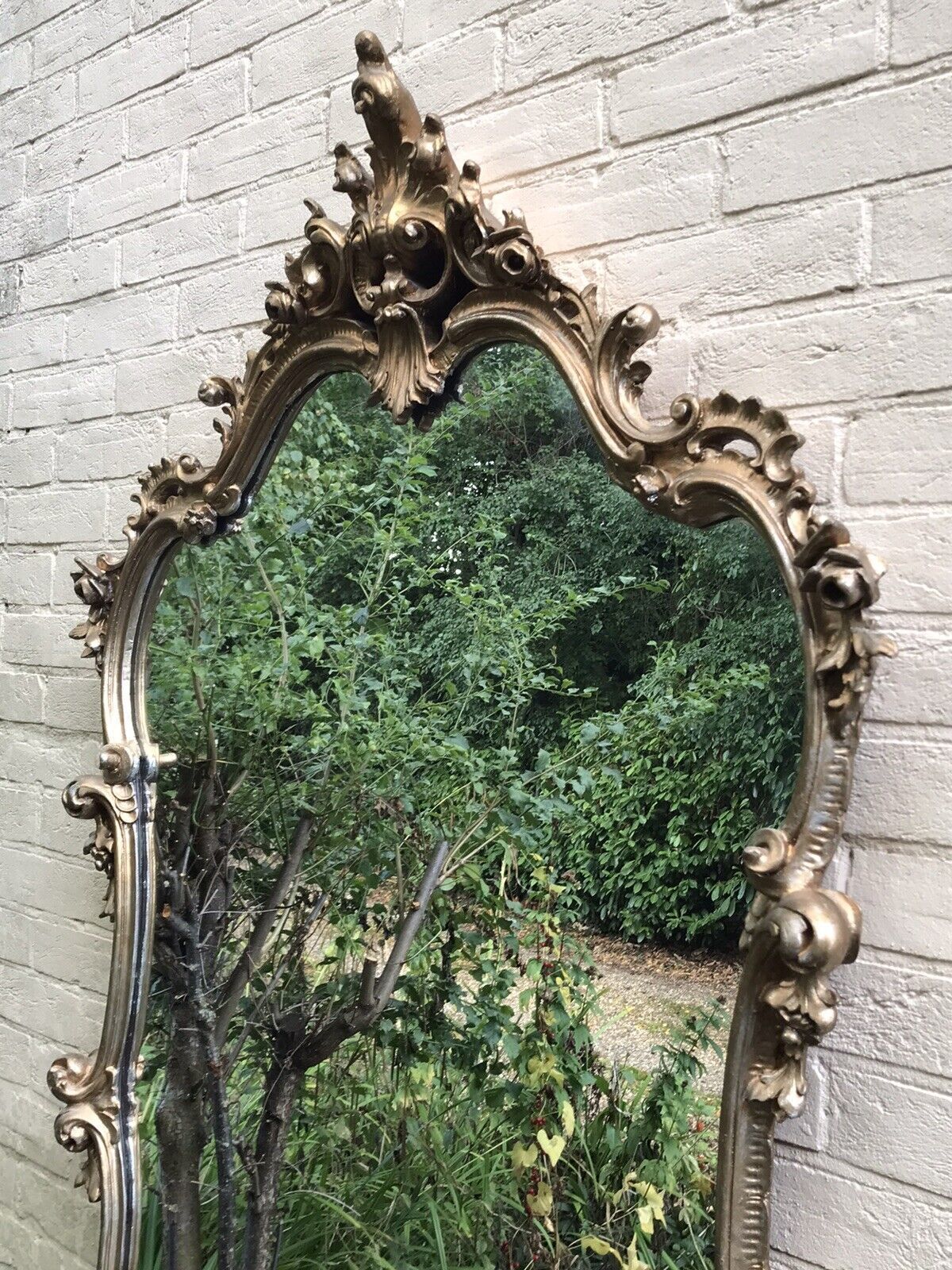 Vintage Carved Rococo French Style Gold Mirror & Console Hall Dressing Table photo vintage