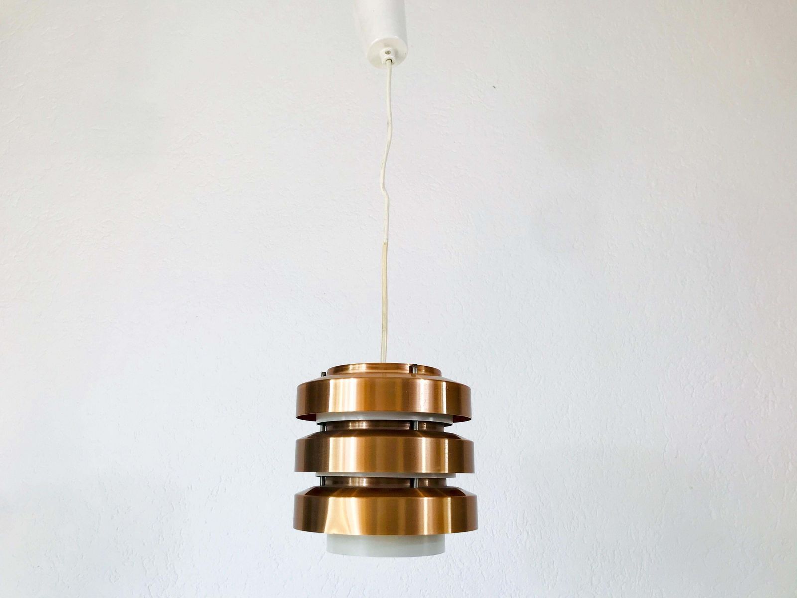 Rare Copper And Metal Pendant Lamp From Ddr, 1960s photo for sale