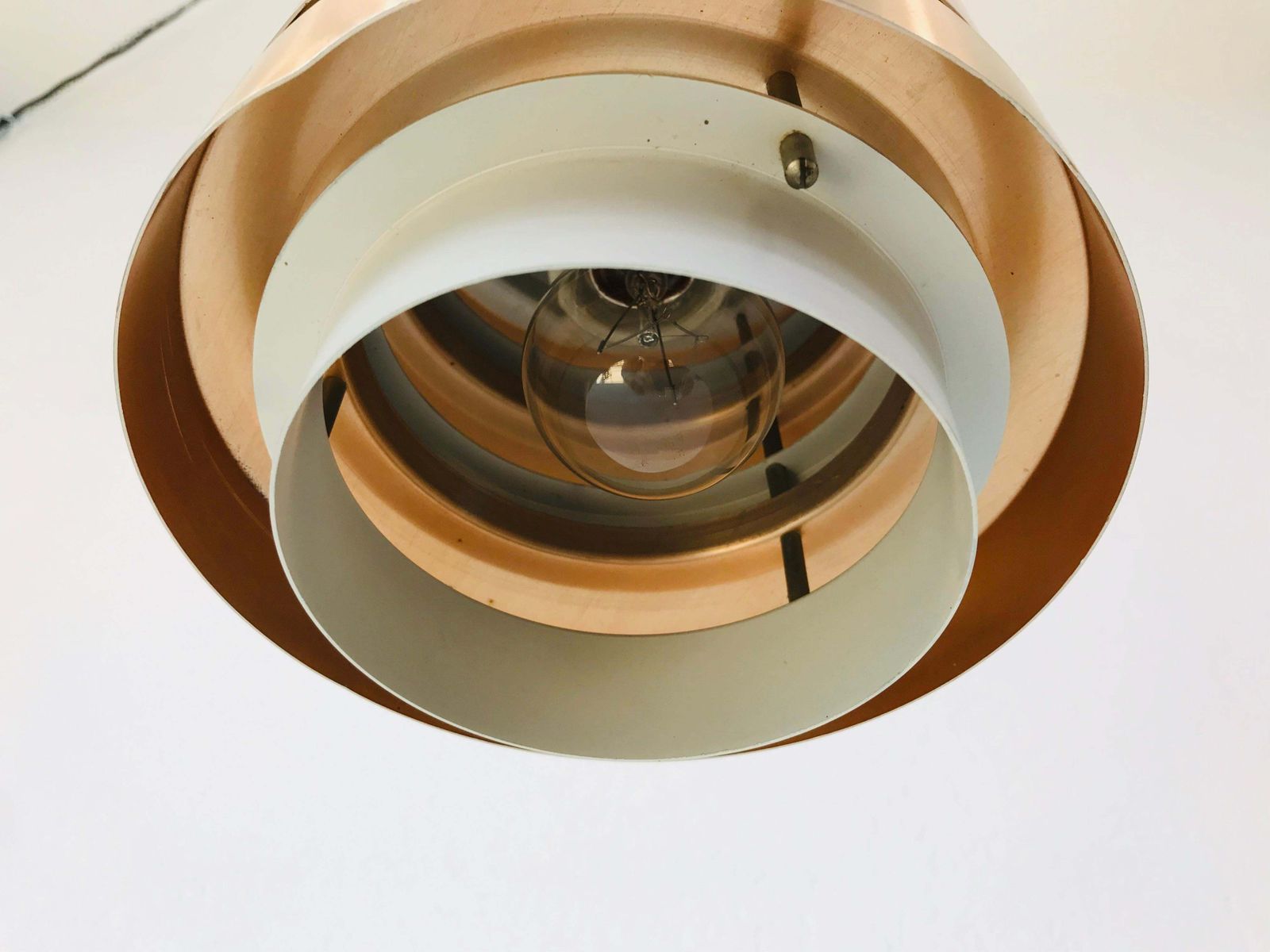 Rare Copper And Metal Pendant Lamp From Ddr, 1960s photo vintage
