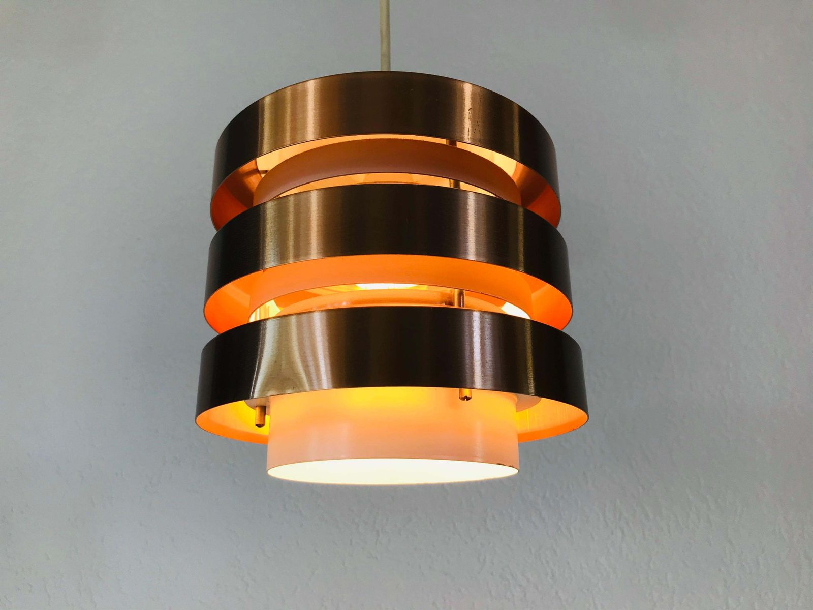 photo for sale Rare Copper And Metal Pendant Lamp From Ddr, 1960s