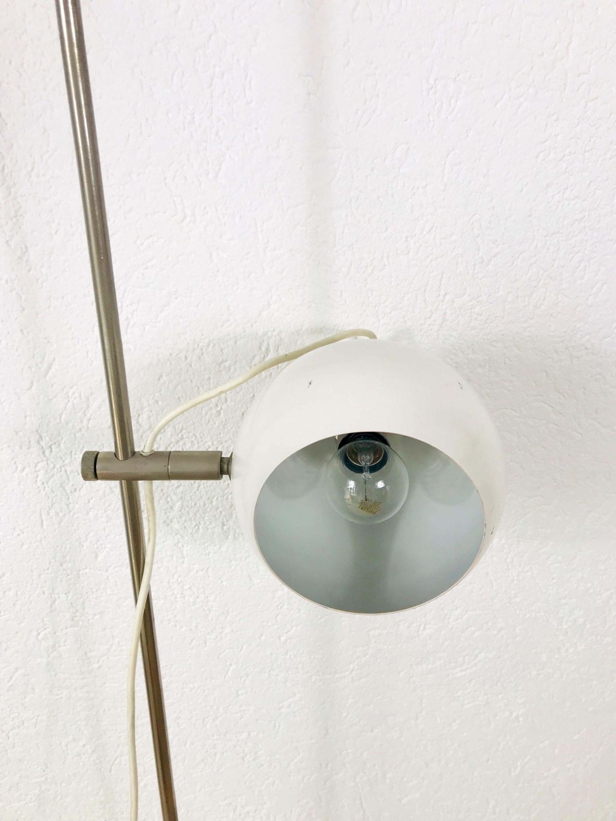 Midcentury White Floor Lamp In The Style Of Joe Colombo, 1960s photo 689.0