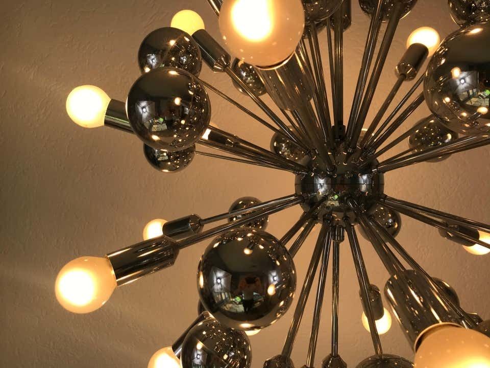 Rare Large Space Age Chrome Chandelier By Cosack Leuchten, 1970s, Germany photo Lighting