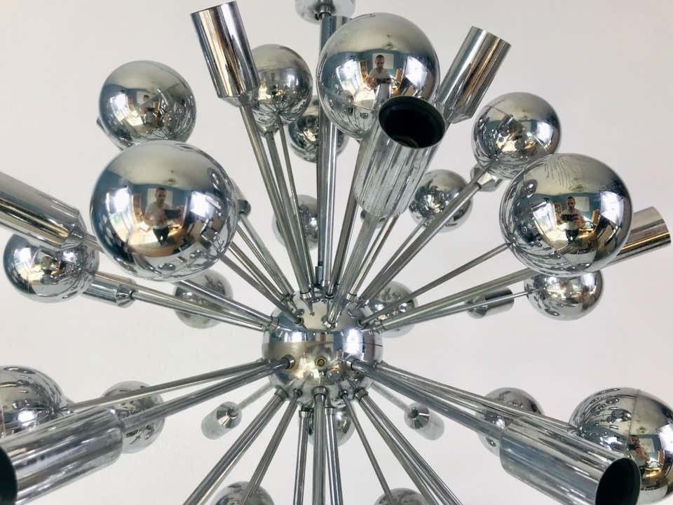 photo for sale Rare Large Space Age Chrome Chandelier By Cosack Leuchten, 1970s, Germany