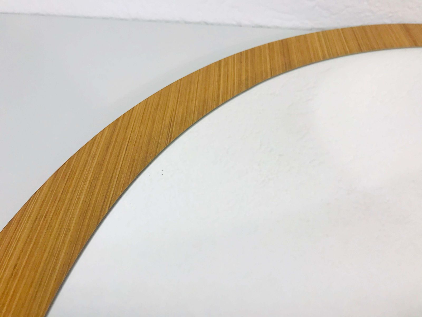 Midcentury German Round Wooden Mirror, Germany, 1960s photo buy