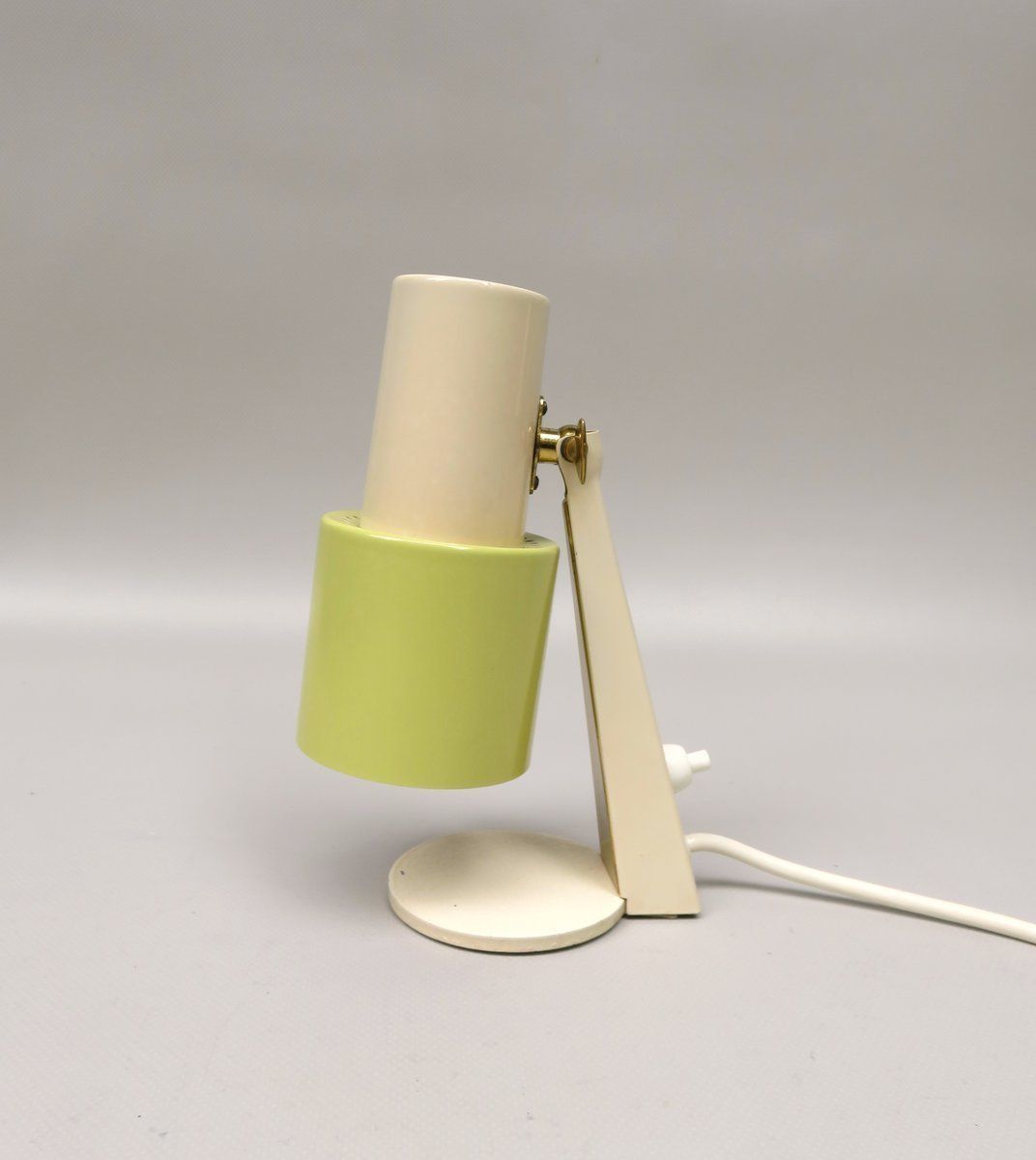 photo buy Small Table Lights In Beige And Green Brass 1960s Set Of 2