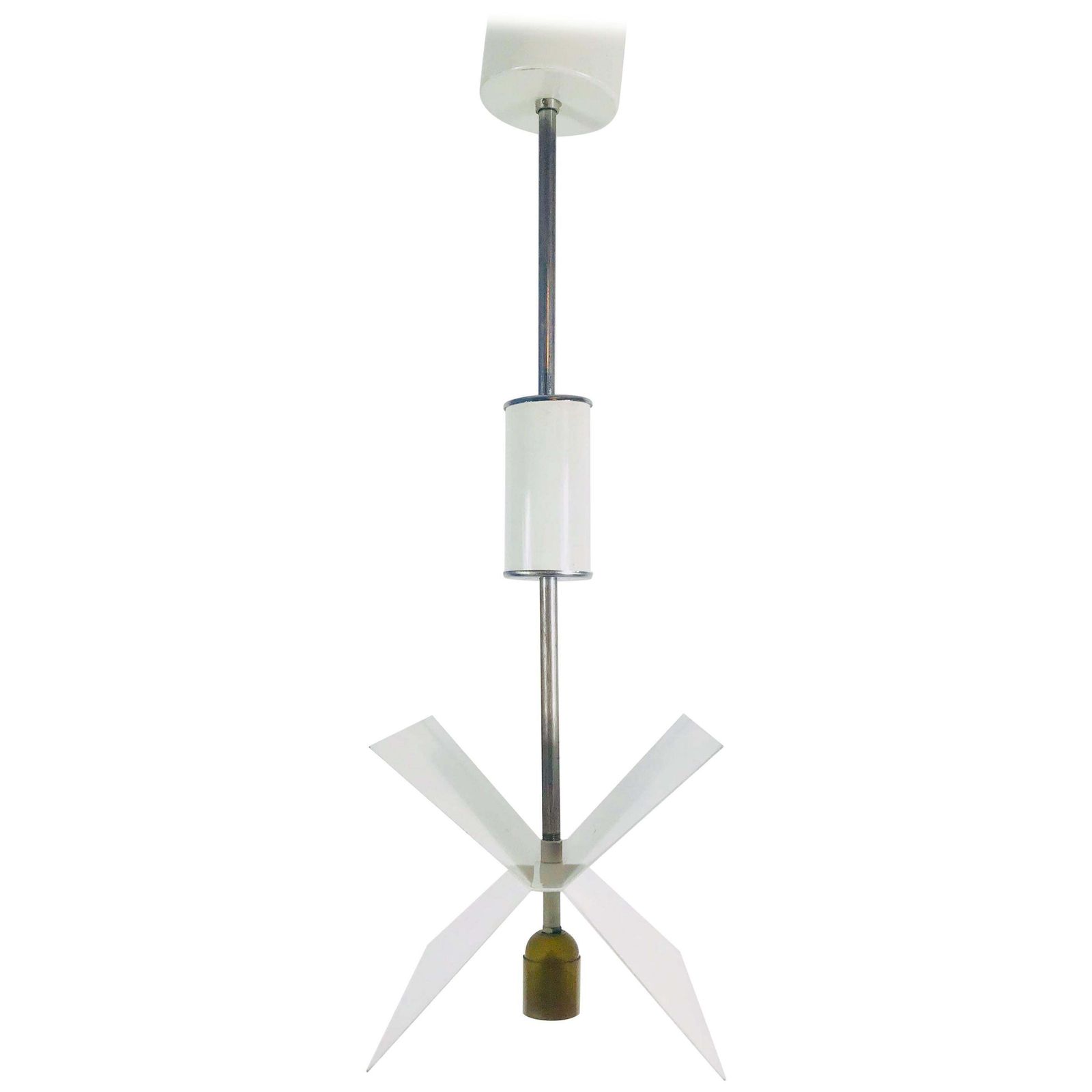 White Metal Italian Space Age Chandelier‚ X Shape’, 1960s, Italy