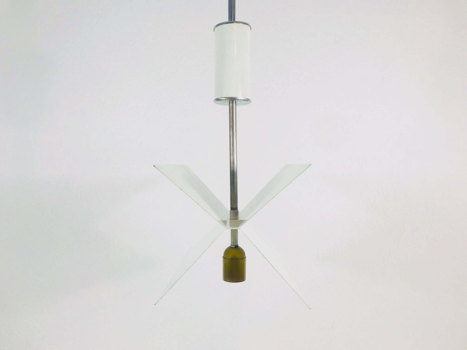 White Metal Italian Space Age Chandelier‚ X Shape’, 1960s, Italy photo for sale