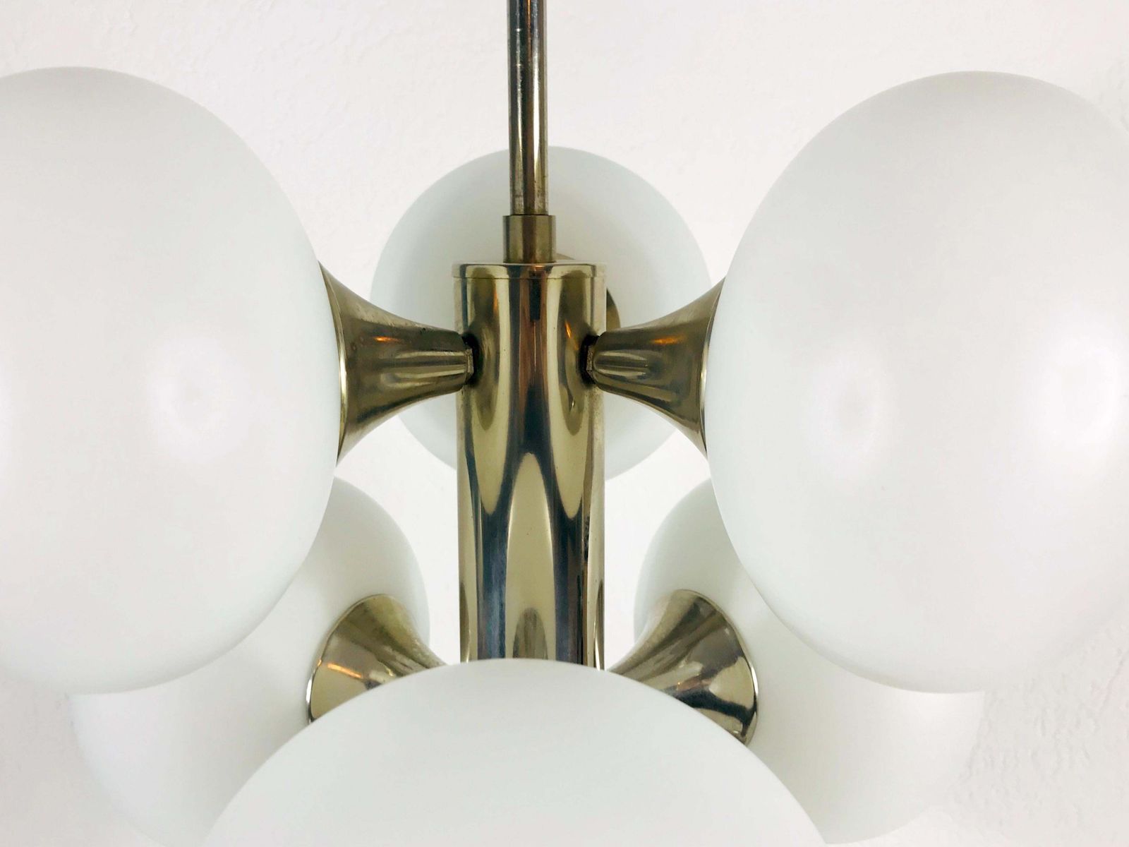 Mid Century Modern Chrome Kaiser 9 Arm Space Age Chandelier, 1960s, Germany photo vintage