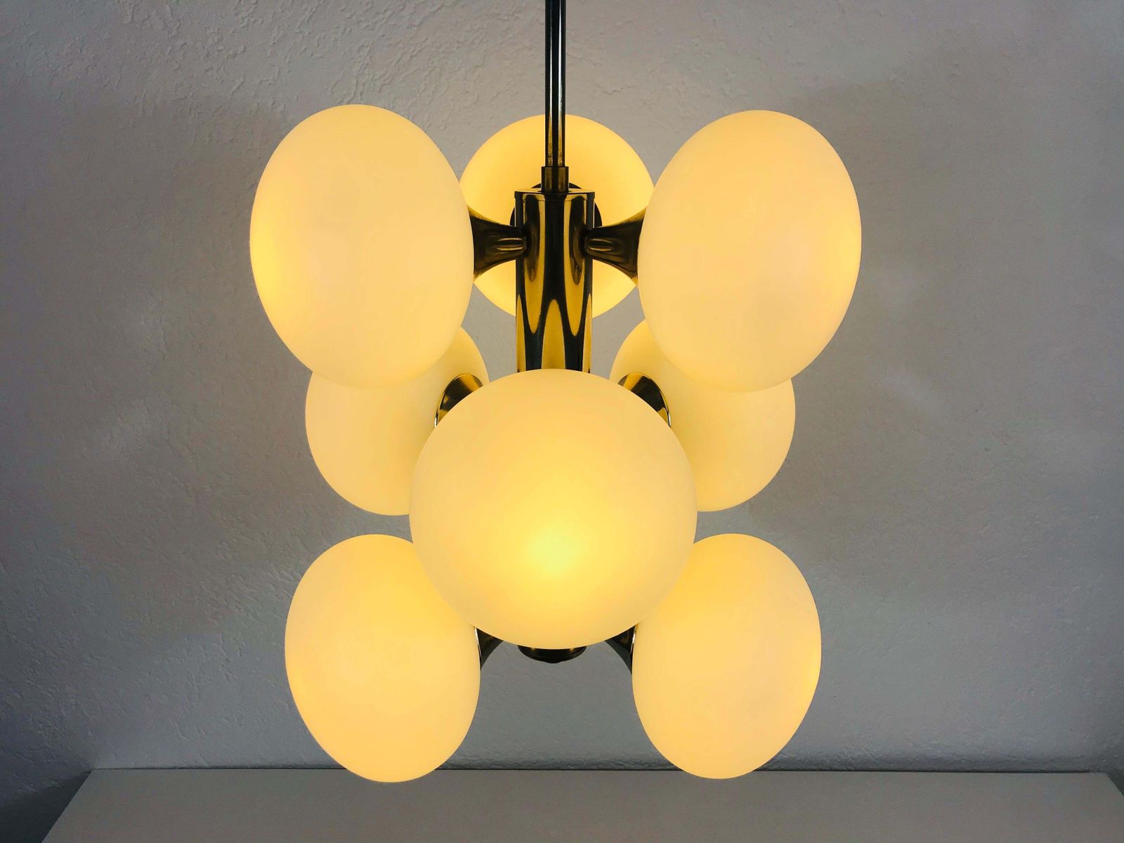 1569.0 Mid Century Modern Chrome Kaiser 9 Arm Space Age Chandelier, 1960s, Germany photo