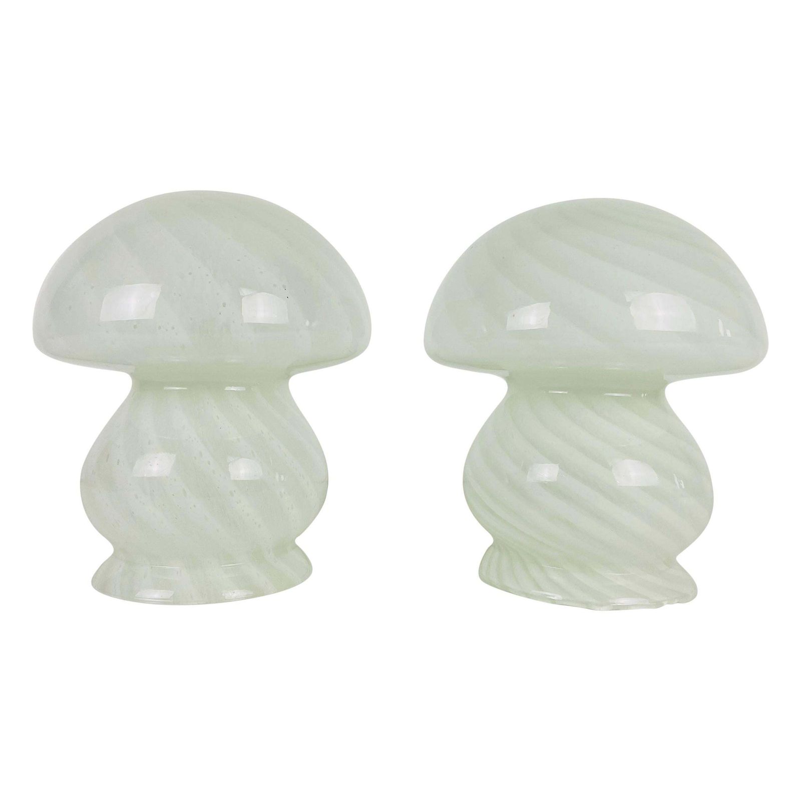 Pair Of Vetri D‘Arte Murano Glass Mushroom Table Lamps, Italy, 1970s