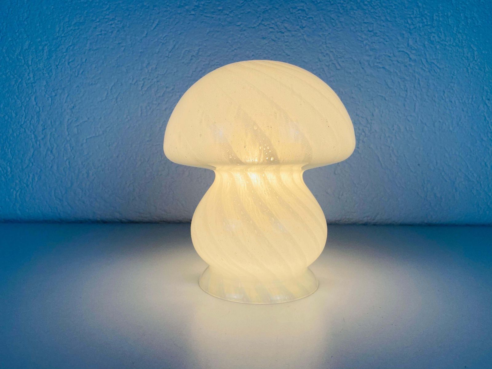 Pair Of Vetri D‘Arte Murano Glass Mushroom Table Lamps, Italy, 1970s photo for sale