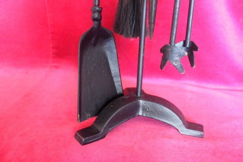 Set Of Companion Set Black Fireplace 5 Pieces Used Once photo 54.0