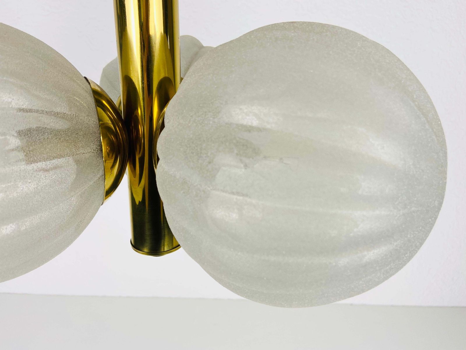 Mid Century Modern Golden Kaiser 3 Arm Space Age Chandelier, 1960s, Germany photo buy