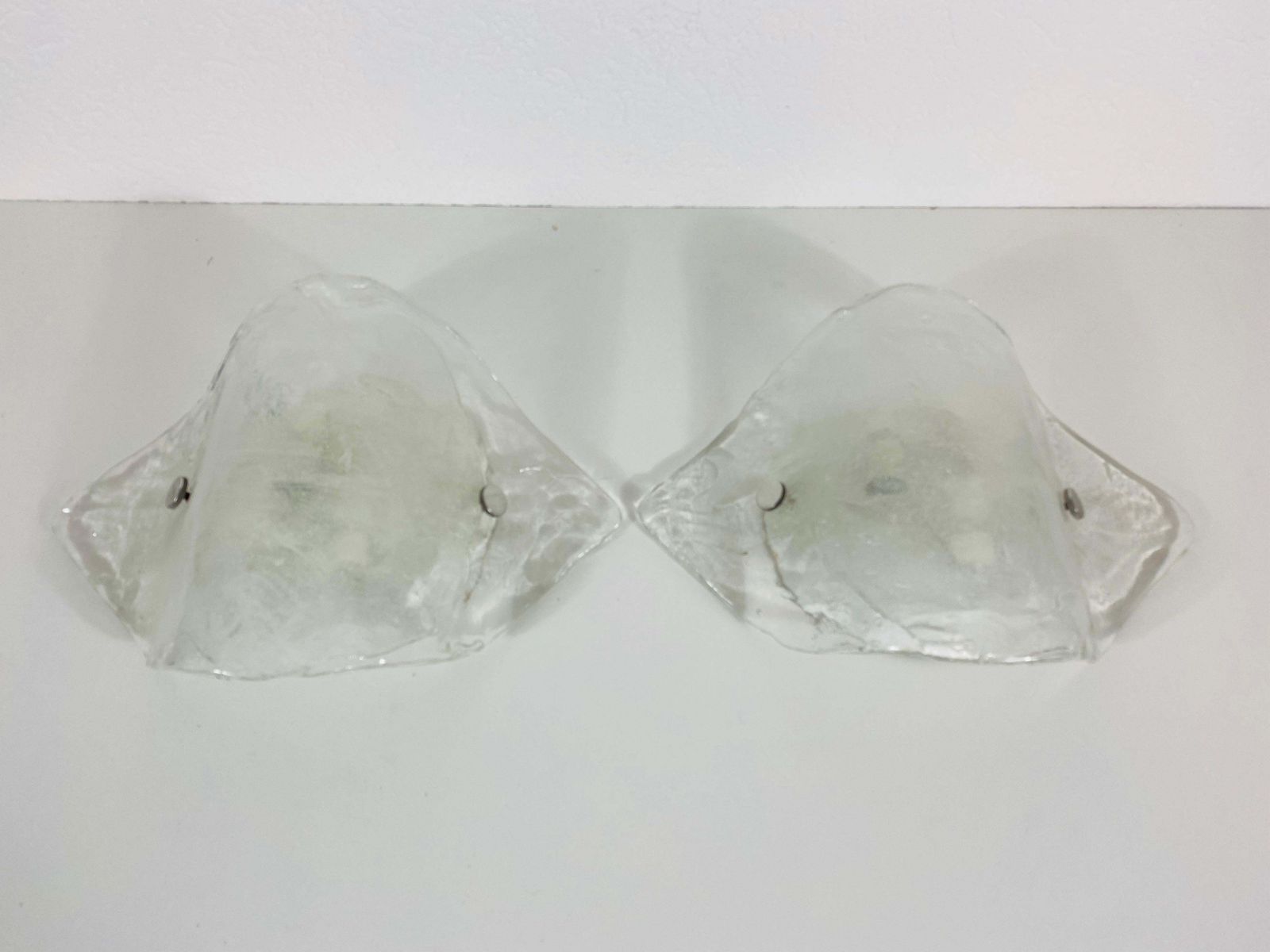 Rare Frosted Ice Glass Wall Lamp By Carlo Nason For Kalmar, Austria, 1960s photo furniture