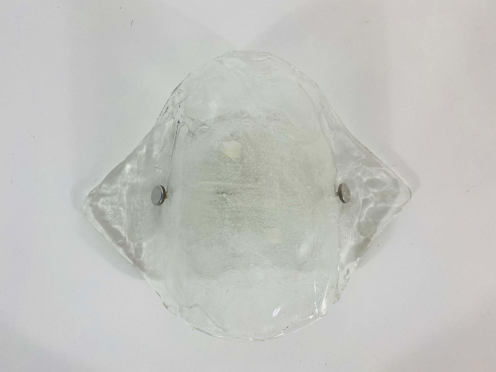 Rare Frosted Ice Glass Wall Lamp By Carlo Nason For Kalmar, Austria, 1960s photo buy