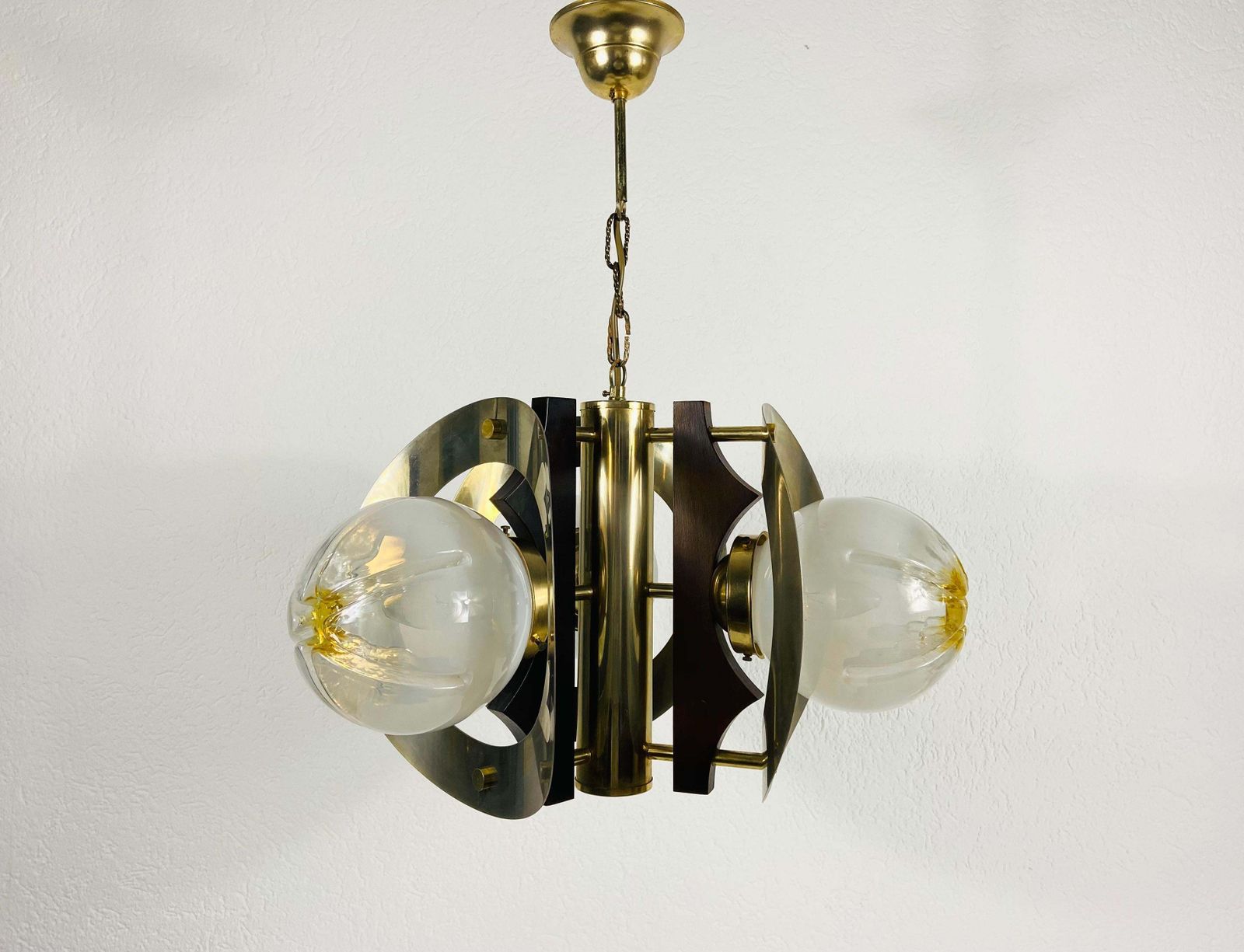 Extraordinary Aluminium And Murano Glass Ceiling Light By Mazegga, 1970s, Italy photo furniture
