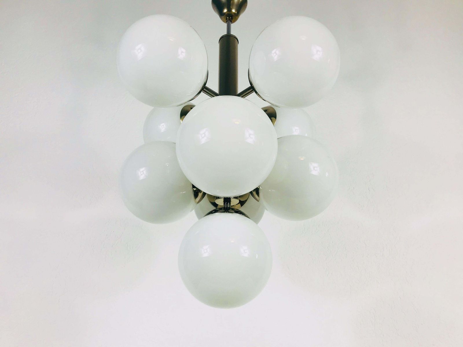 Mid Century Modern Chrome Kaiser 9 Arm Space Age Chandelier, 1960s, Germany photo furniture