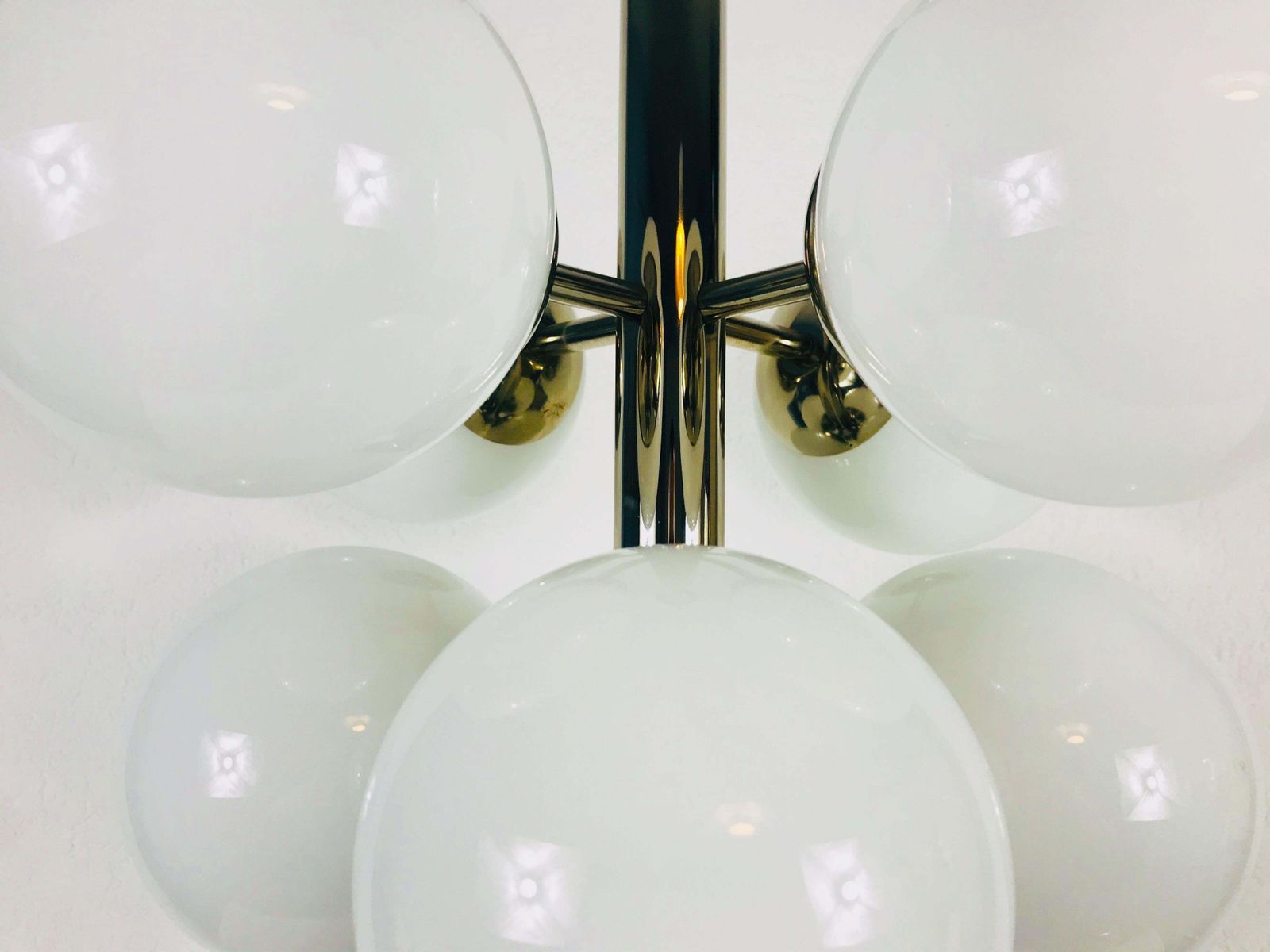 Mid Century Modern Chrome Kaiser 9 Arm Space Age Chandelier, 1960s, Germany photo vinterior
