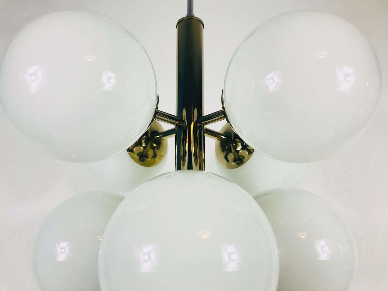 Mid Century Modern Chrome Kaiser 9 Arm Space Age Chandelier, 1960s, Germany photo vintage
