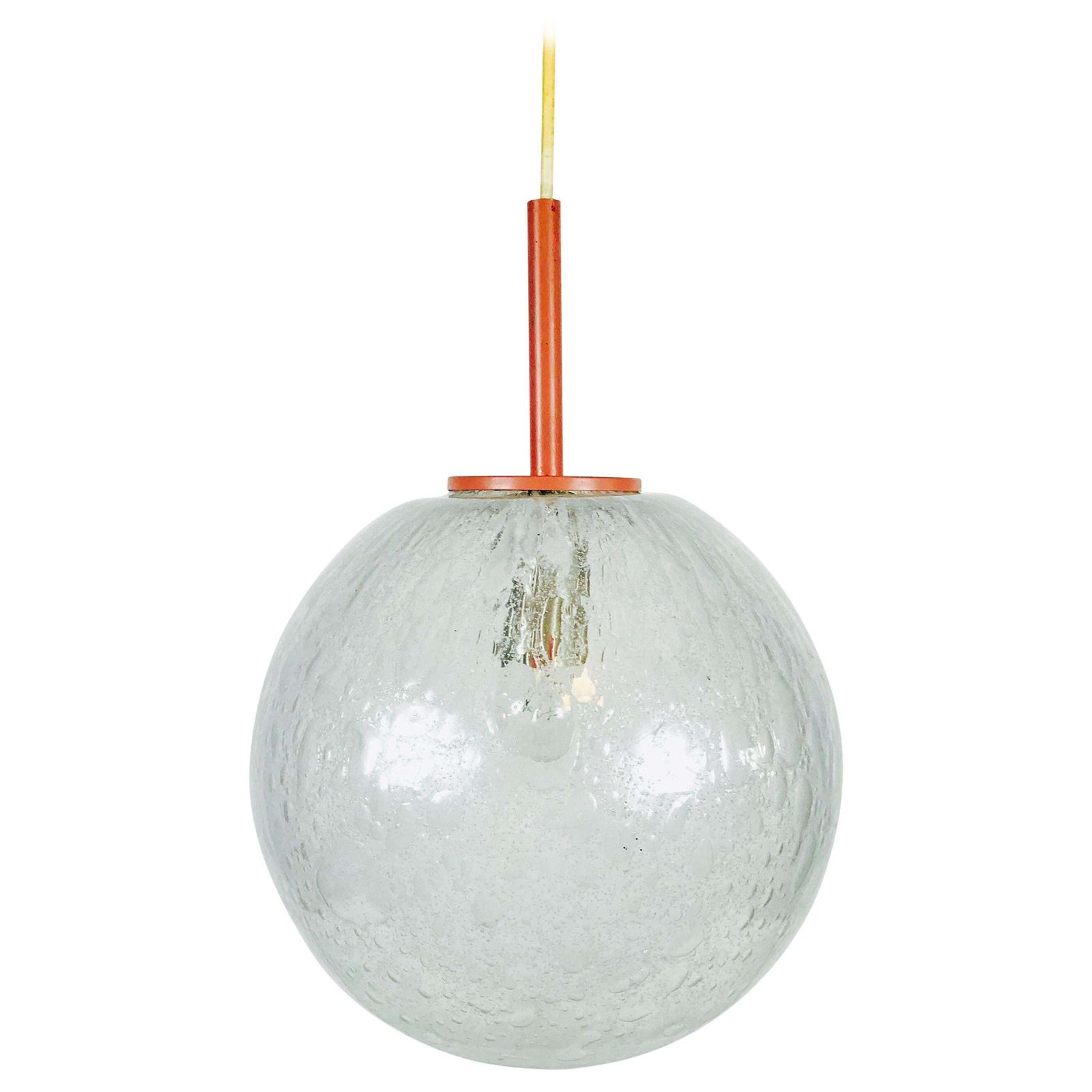 Round Crystal Ice Glass Bowl By Doria, 1970s, Germany